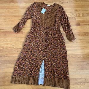 Women’s long sleeve button front dress knox rose rust heritage small